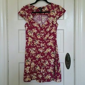 H&M Red and Yellow Floral Sundress Size Small